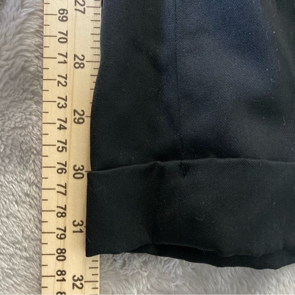Ralph Lauren Blue Label 100% Wool Black Cuffed Wide Leg Dress Trouser Pants Size - Picture 9 of 12